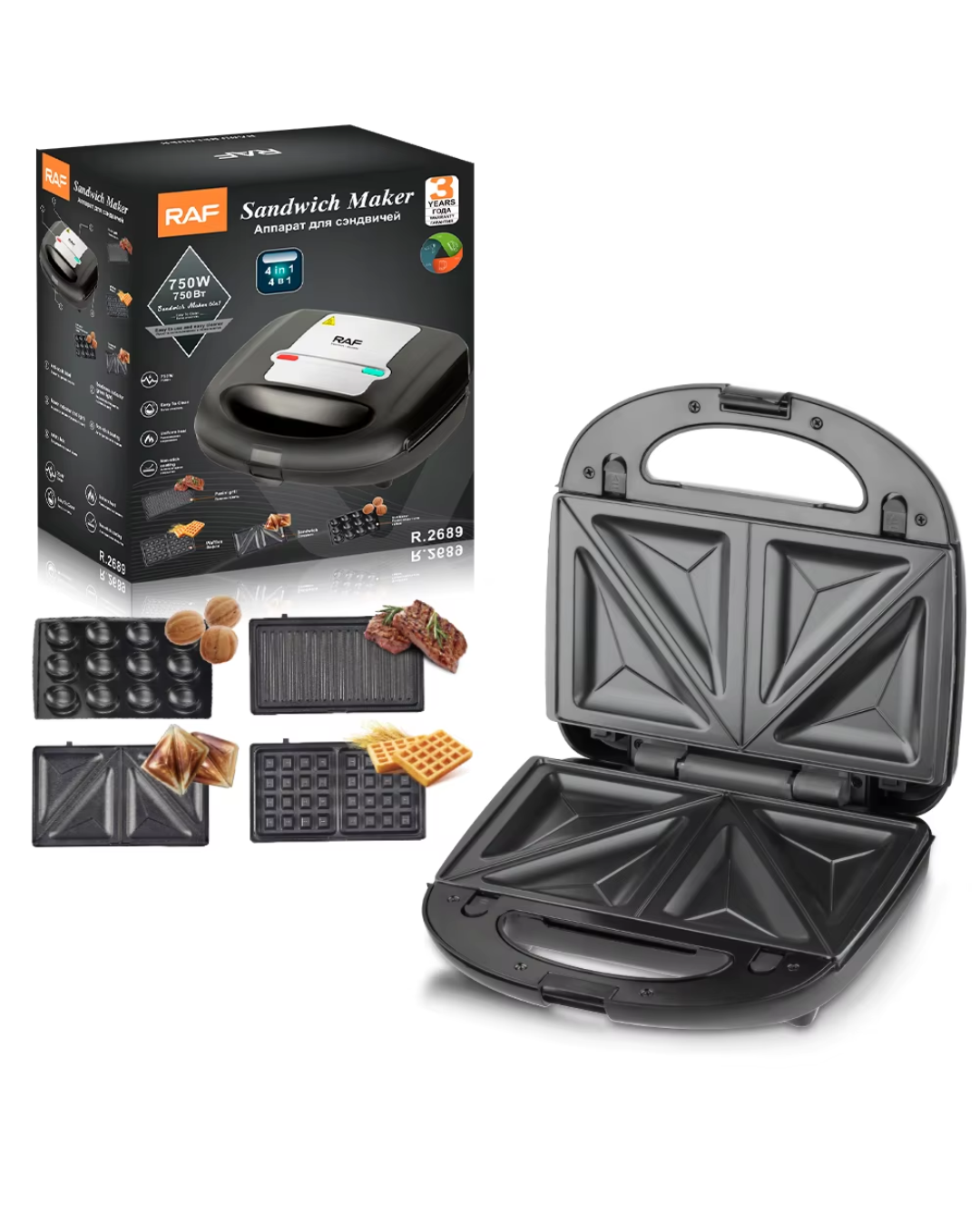 Wafflera 4 en 1 MULTIUSO